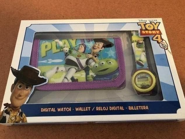 Toy Story 4 giftset - digitaal kinderhorloge met portemonnee, Sieraden, Tassen en Uiterlijk, Ophalen of Verzenden, Nieuw, Meerkleurig