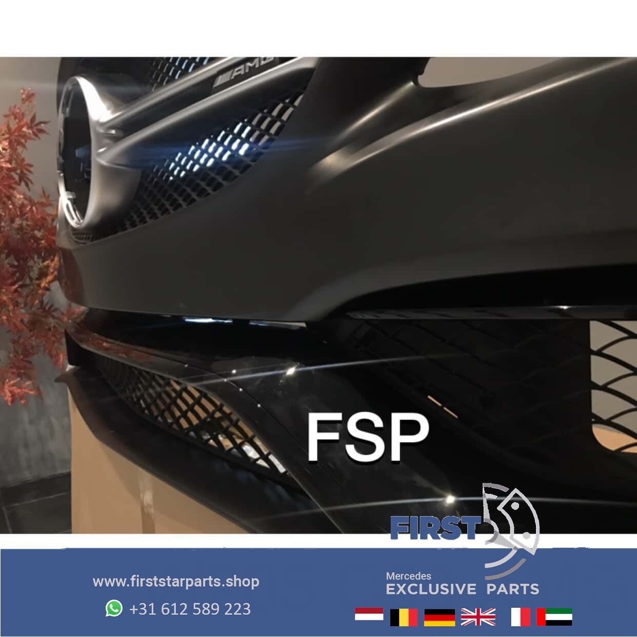 W205 C63 AMG VOORBUMPER COMPLEET Mercedes C Klasse 63 2014-2, Gebruikt, -, Voor, Ophalen of Verzenden