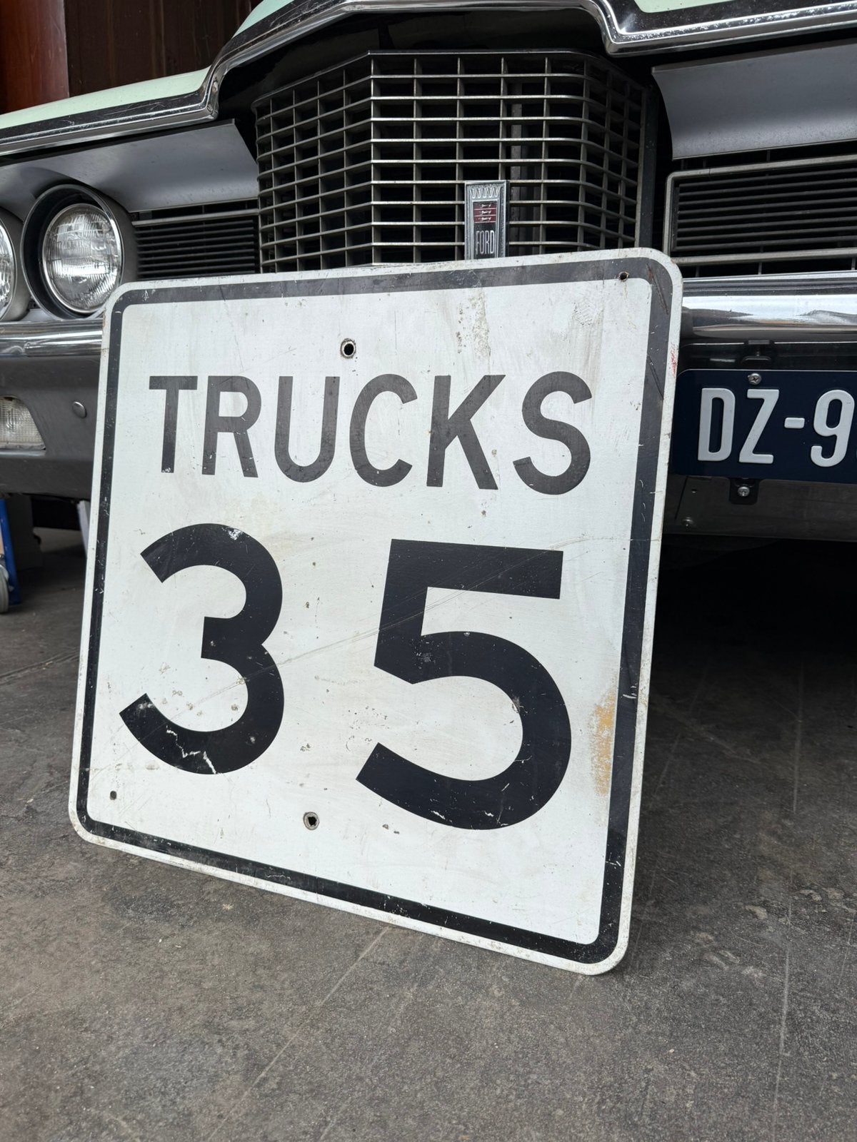 Amerikaans verkeersbord ‘Trucks 35’, Reclamebord, Gebruikt, Ophalen of Verzenden, X