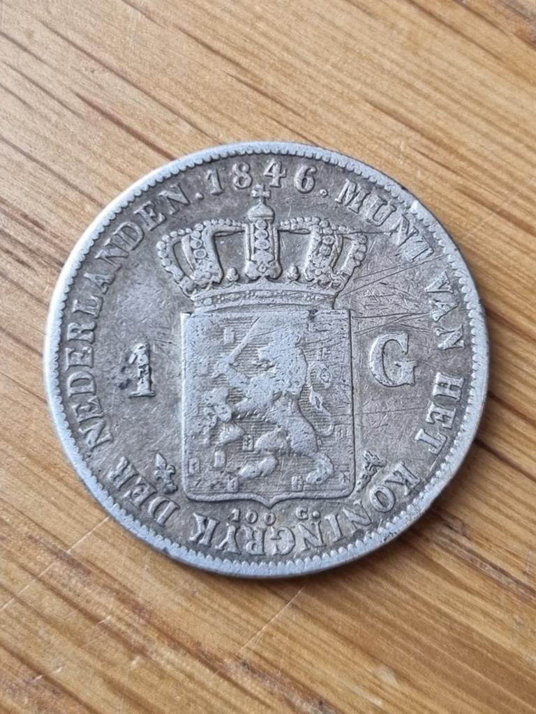 1 gulden 1846 Willem 2, Ophalen of Verzenden