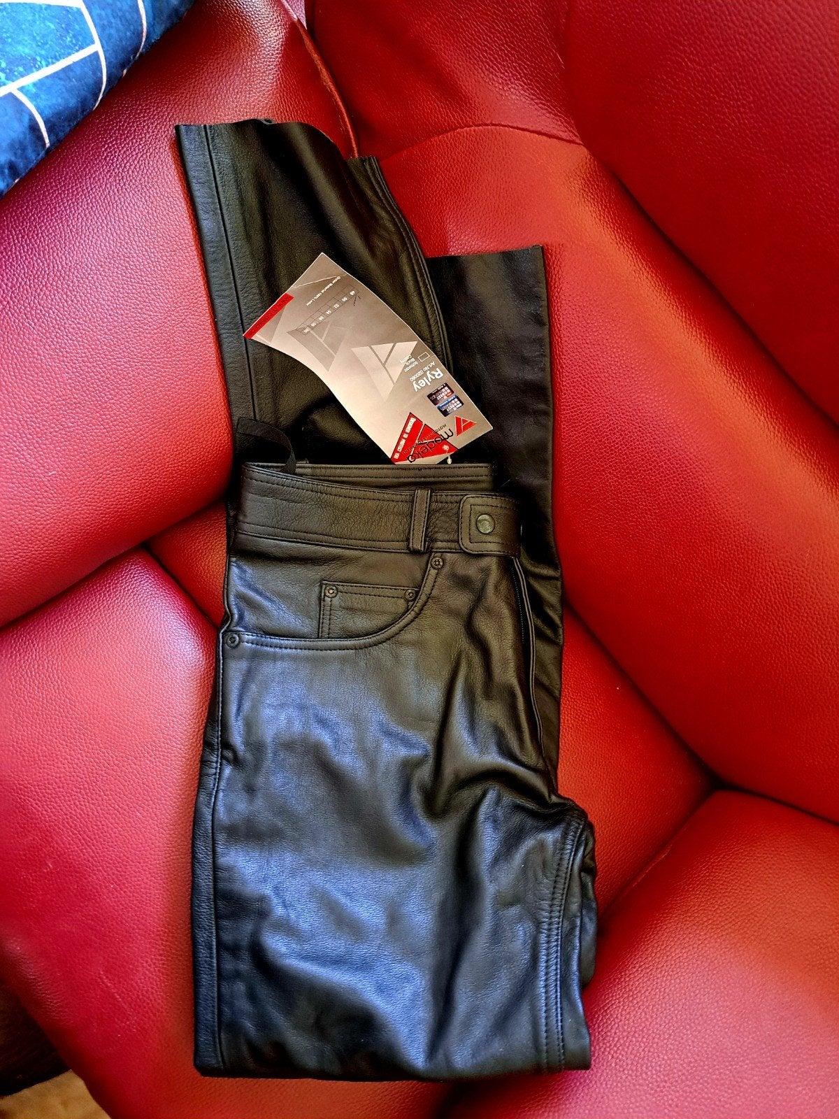 LEREN MODEKA RYLEY DESIGN HEREN BROEK MT 48H,(W32/W34)NIEUW, Zwart, Nieuw, Overige maten, Ophalen of Verzenden