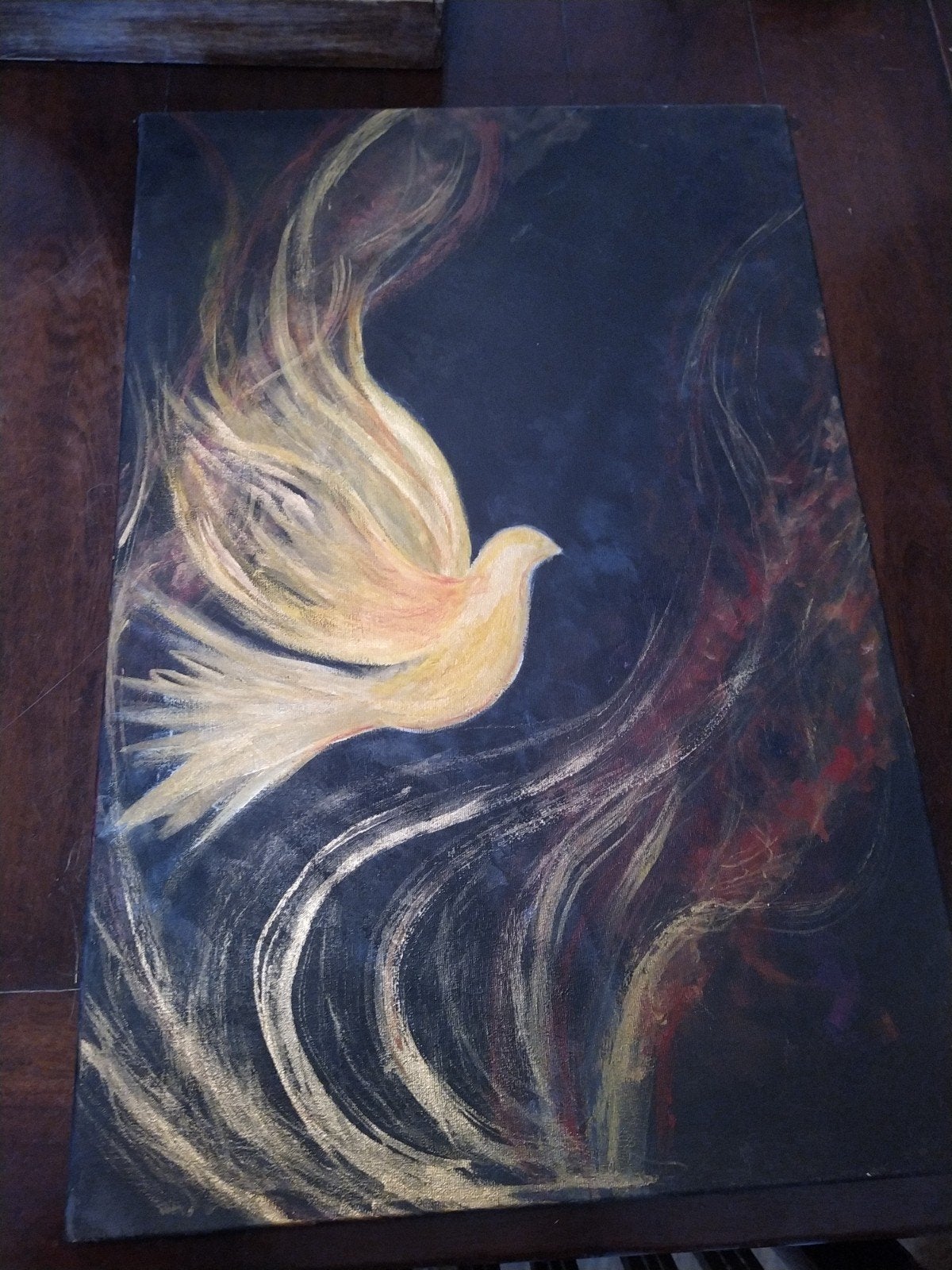 Prachtig schilderij van een duif., Acrylverf, Handgeschilderd, Ophalen of Verzenden, Dieren