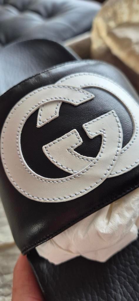 Gucci Slippers Zwart/Wit Maat 39/40, Kleding | Dames, Schoenen, Nieuw, Slippers, Zwart, Ophalen of Verzenden