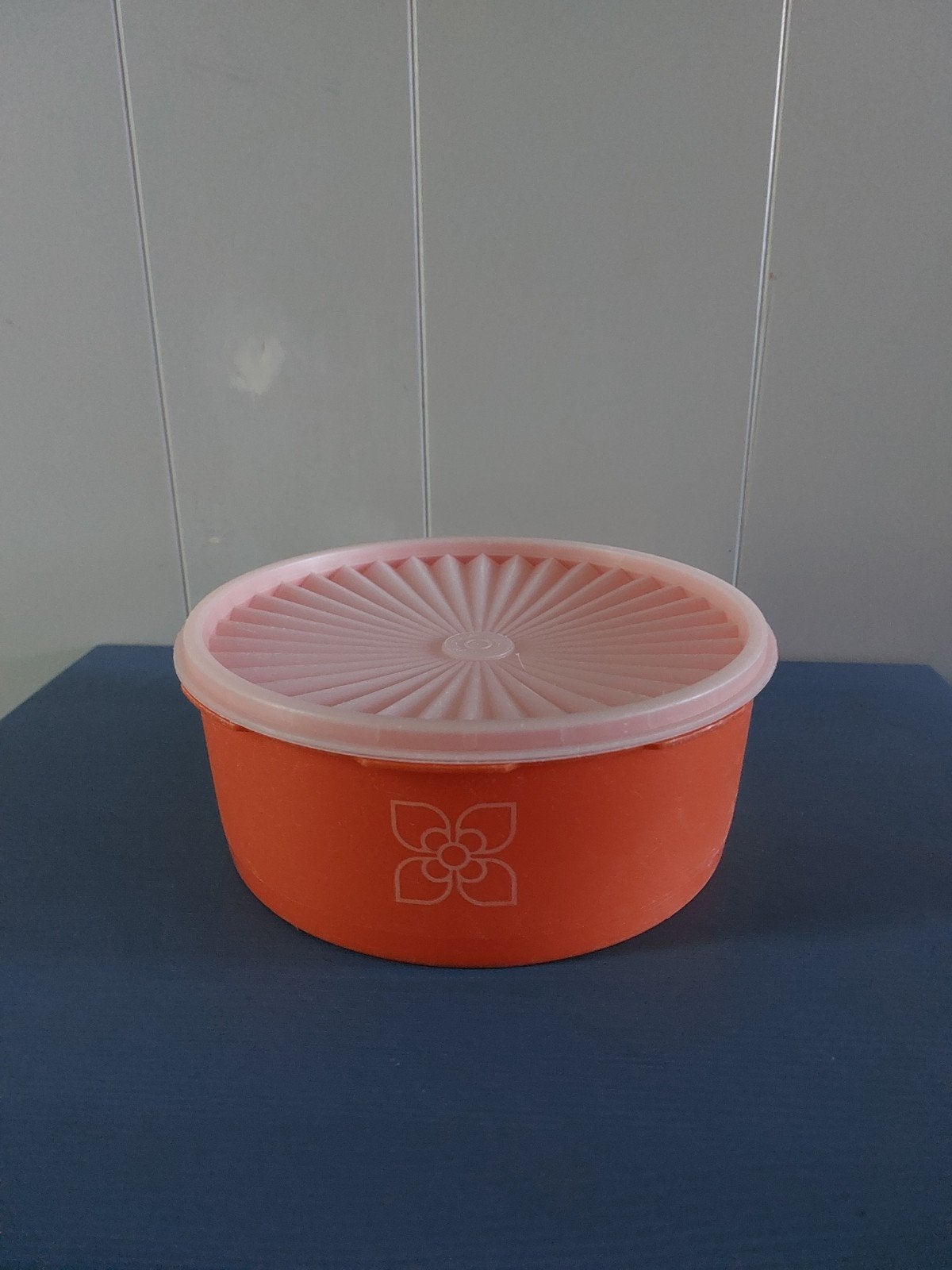 Vintage koektrommel Tupperware Zonnedeksel Oranje, Ophalen of Verzenden, Gebruikt, Oranje