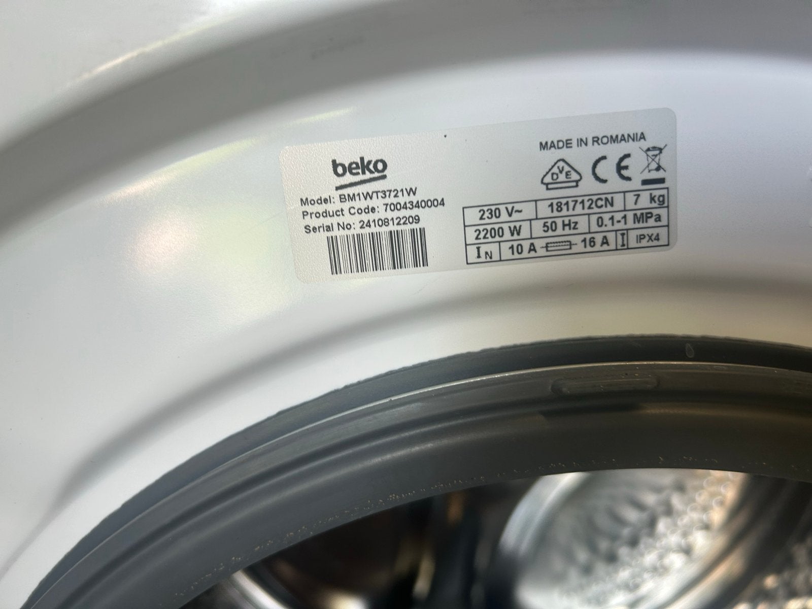 Beko Wasmachine 7kg 1200 toeren - Zo goed als nieuw, Ophalen, Zo goed als nieuw, 85 tot 90 cm, 1200 tot 1600 toeren