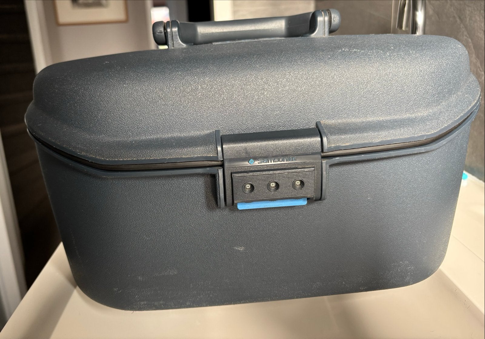 Samsonite Hardcase Beautycase met Cijferslot - Donkerblauw, Gebruikt, Blauw, Ophalen of Verzenden, Met slot