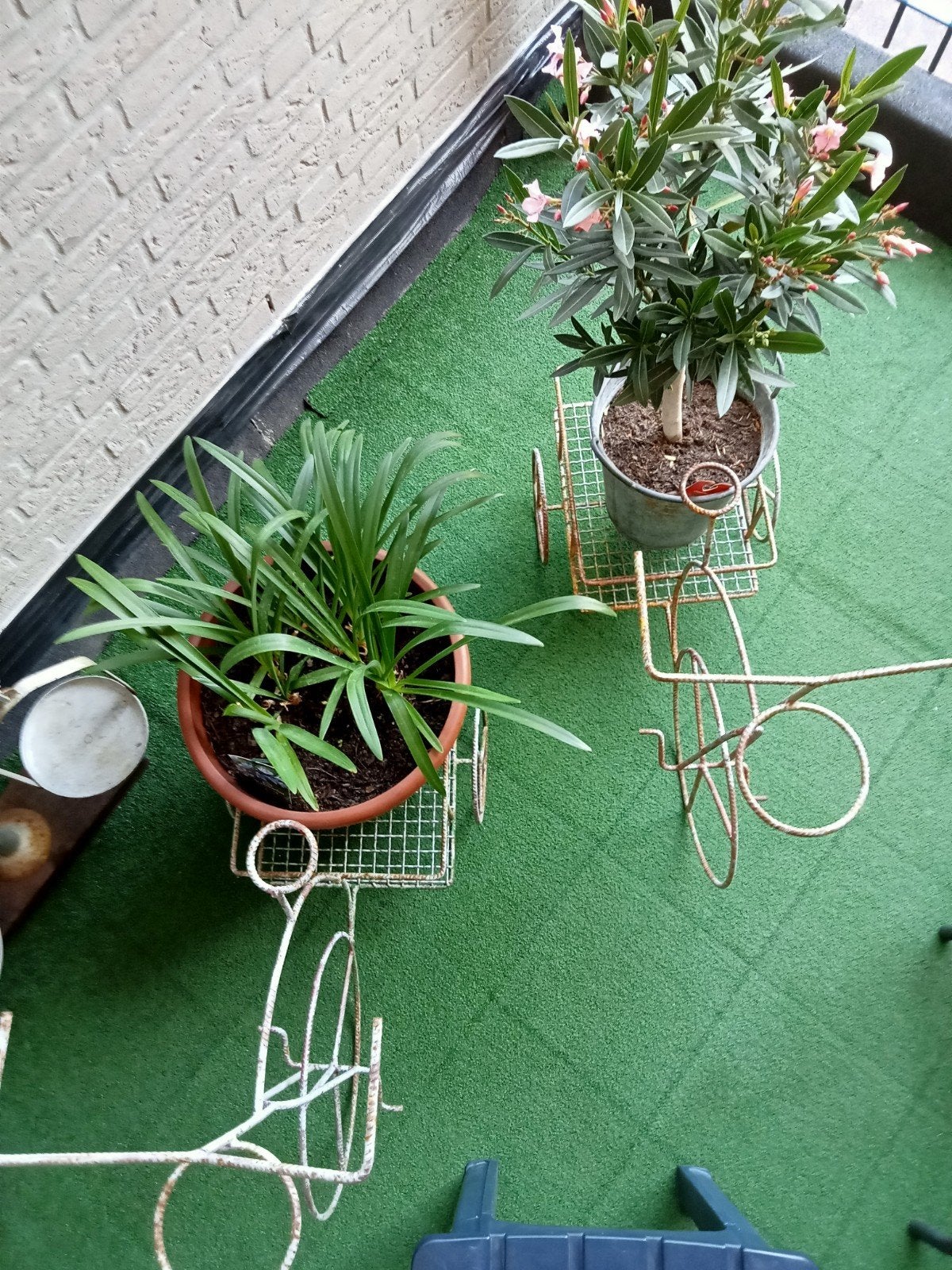 2x Decoratieve Plantenstandaard Fiets - Metaal, Tuin en Terras, Gebruikt, Minder dan 30 cm, Ophalen of Verzenden, Balkon