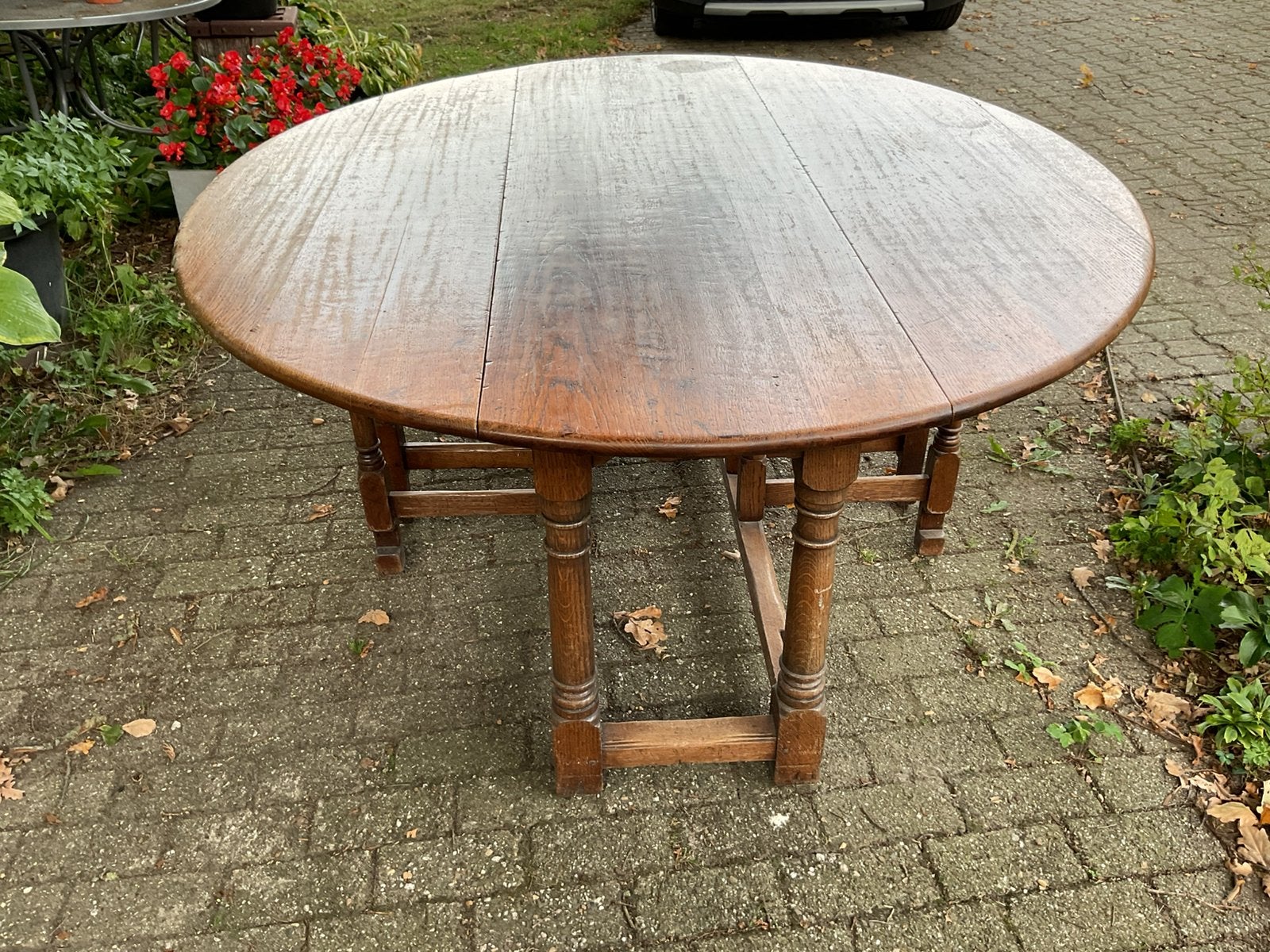 Antieke eiken hangoortafel, Ophalen