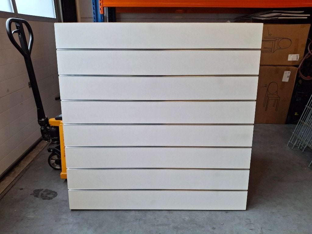 Slatwall lamelenwand paneel 120x120cm 1st, Ophalen, Zo goed als nieuw, Hout