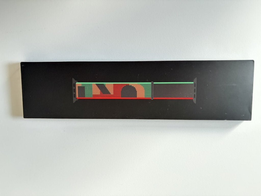 Originele Apple Watch Black Unity Sport Loop (45 mm), Telecommunicatie, Ophalen of Verzenden, Zo goed als nieuw, Bandje