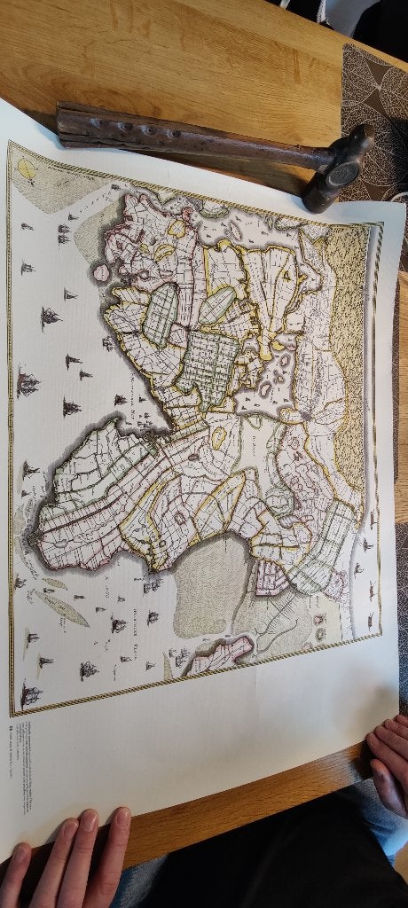 Herdruk landkaart Bleau, Gelezen, Ophalen of Verzenden, Landkaart, 1800 tot 2000