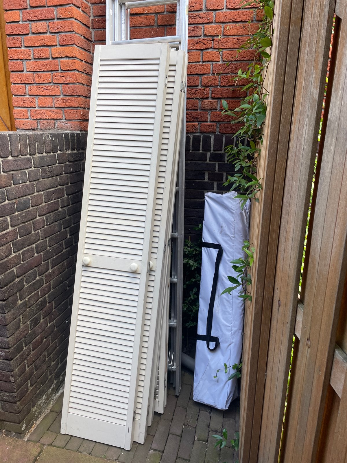 Set van 8 witte vouwdeuren (4x2) met scharnieren, Ophalen, Gebruikt, Minder dan 80 cm, Overige typen