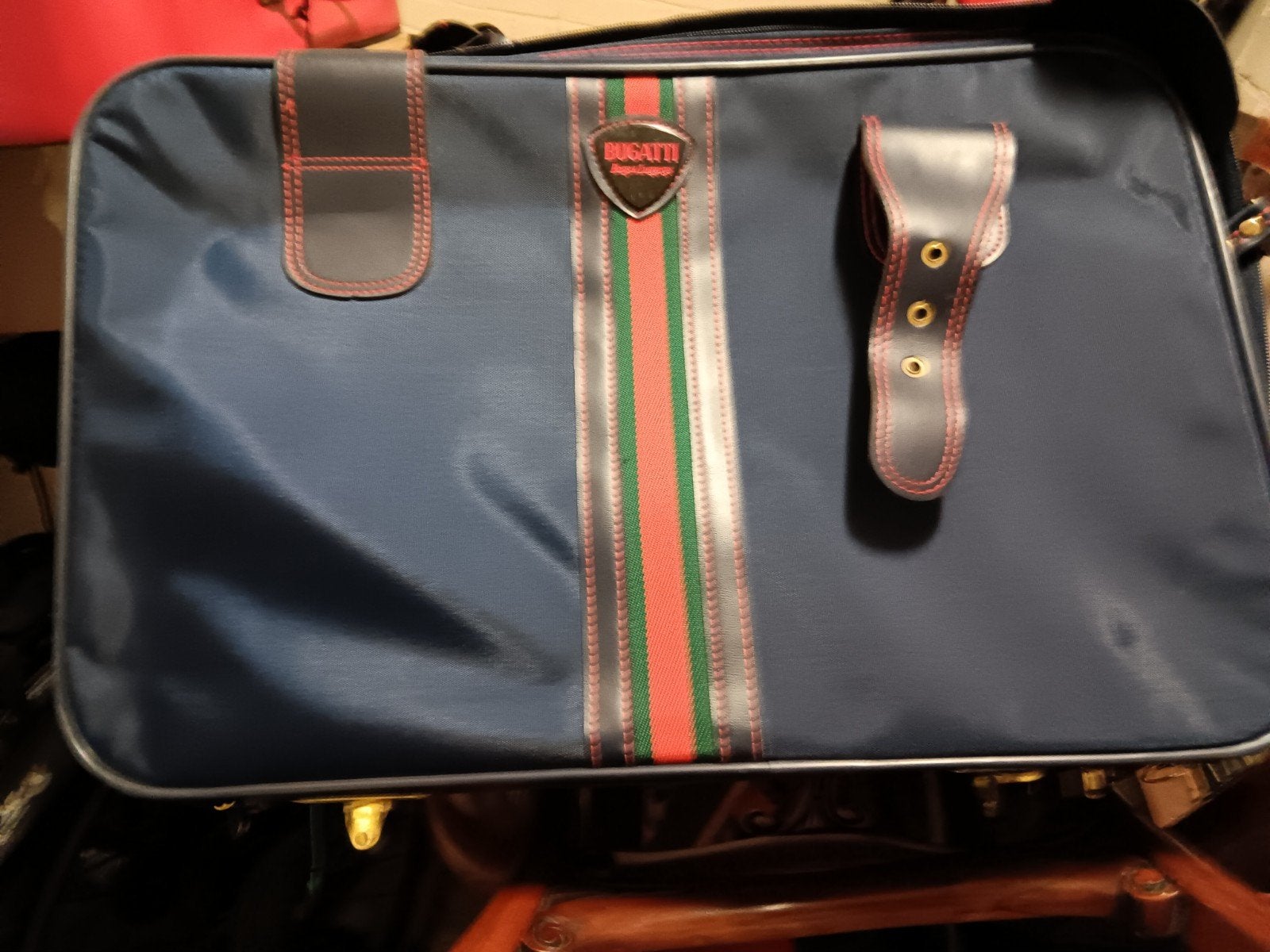 Bugatti Reistas - Blauw met rood/groene streep, Ophalen, 40 tot 60 cm, Gebruikt, 20 tot 30 cm