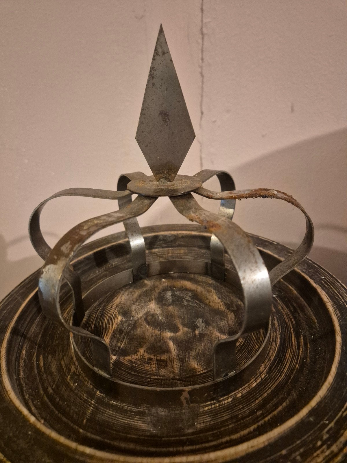 Brocante decoratie kroon - 21 cm hoog, 20 cm breed, Ophalen of Verzenden