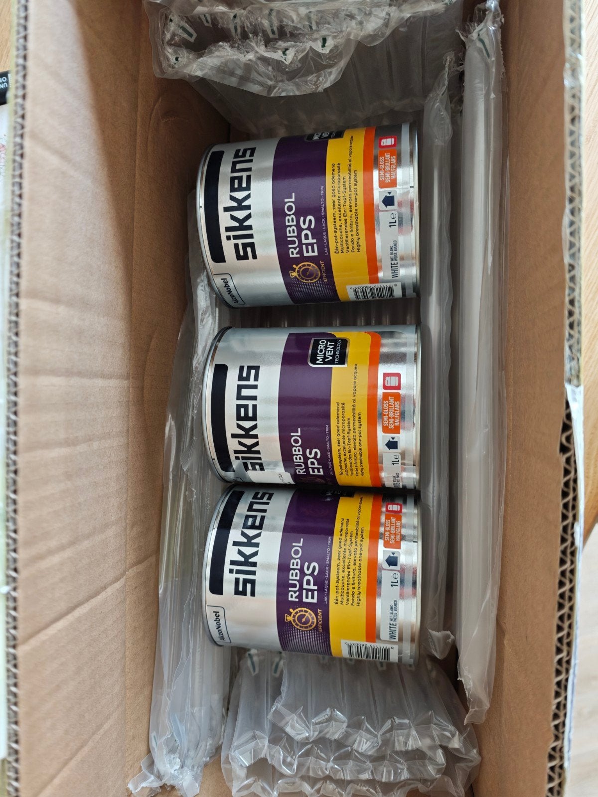 3x Sikkens Rubbol EPS 2 in 1 lak, Ophalen, Wit, Nieuw, Lak