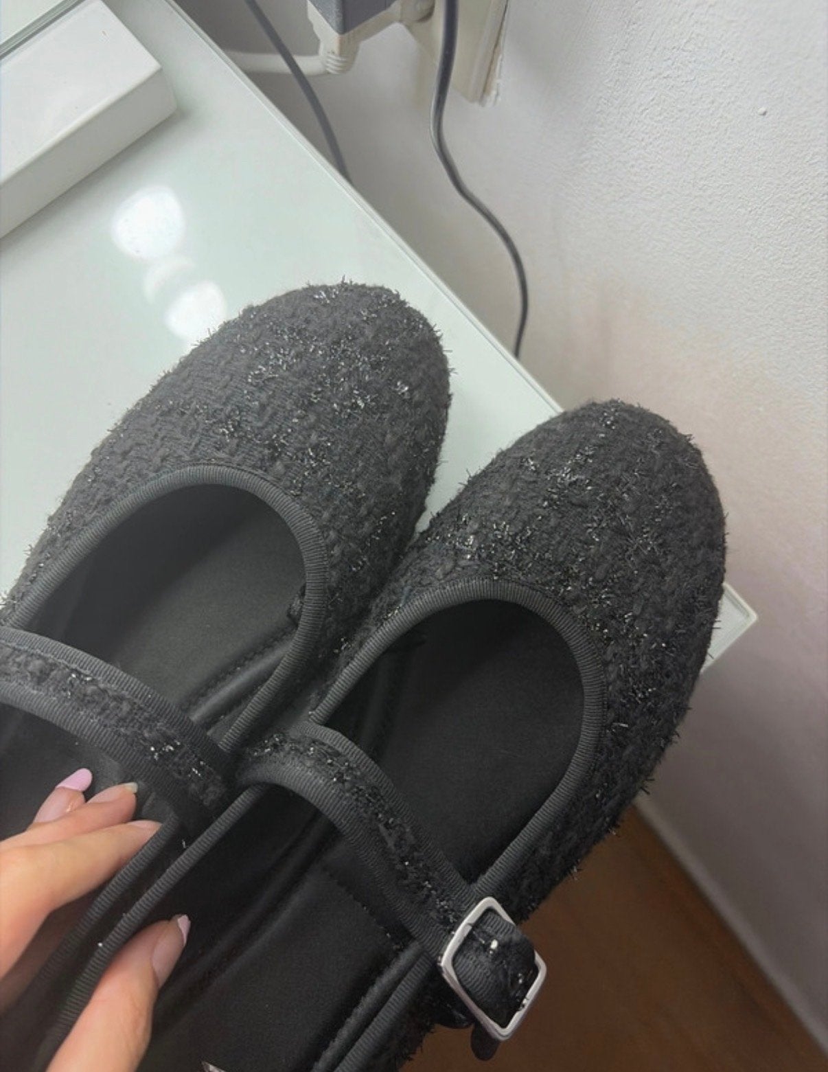 Zwarte Zara Ballerina's met gesp - Maat 41, Kleding | Dames, Schoenen, Ophalen of Verzenden, Zo goed als nieuw, Zwart, Ballerina's