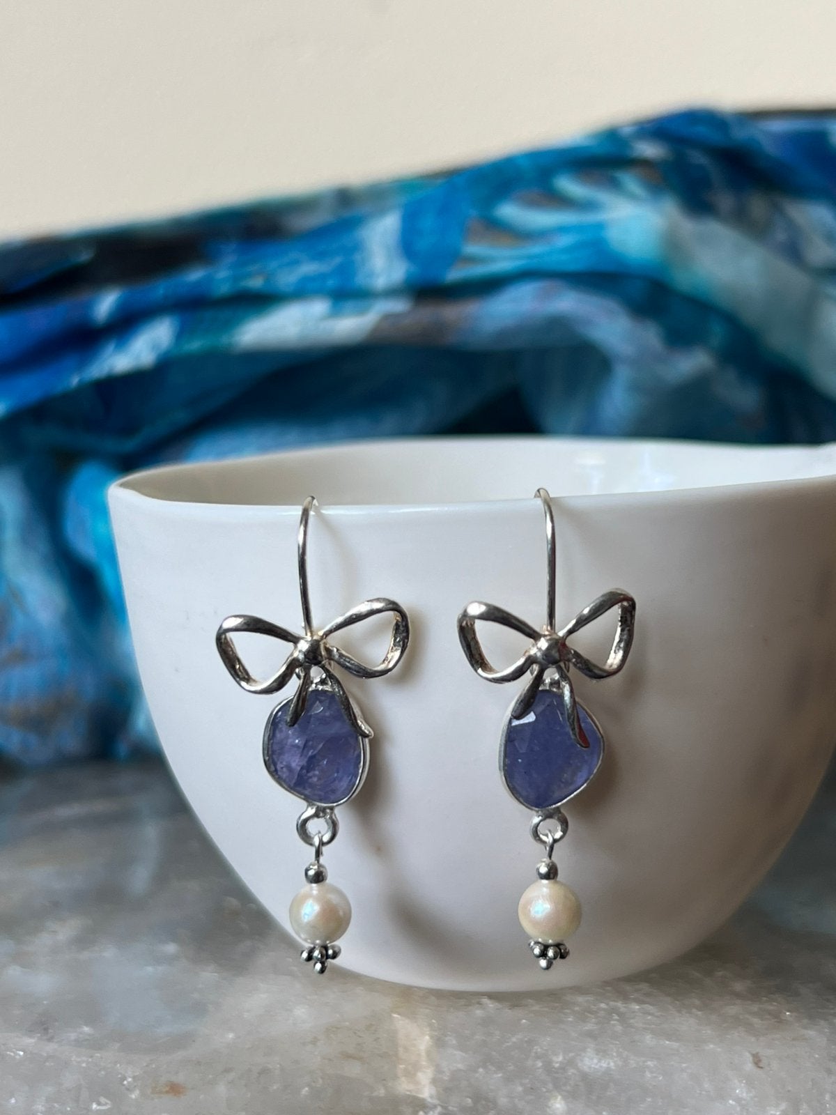 Tanzaniet AKOYA zoutwater parel powerful uniek one of a kind, Hangers, Blauw, Magnolia11, Nieuw