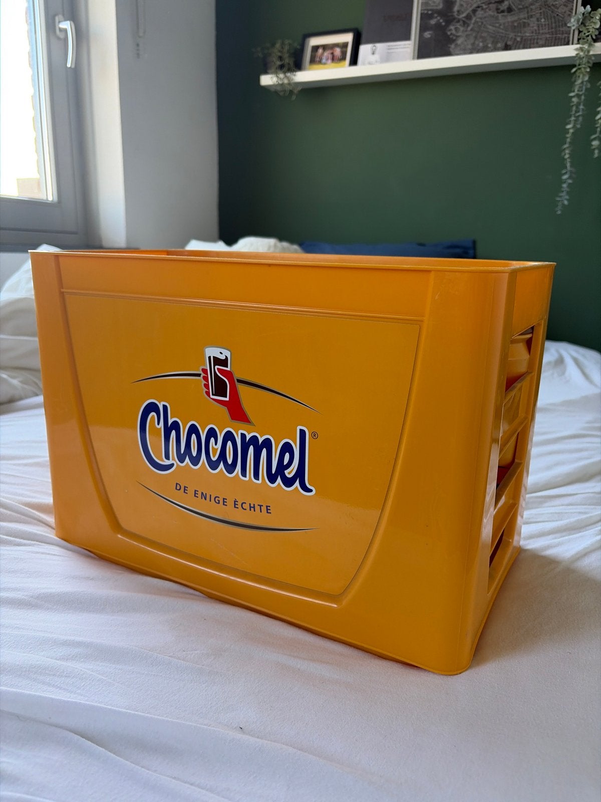 Chocomel krat met 12 bidons, Ophalen of Verzenden, Zo goed als nieuw, Jongen of Meisje