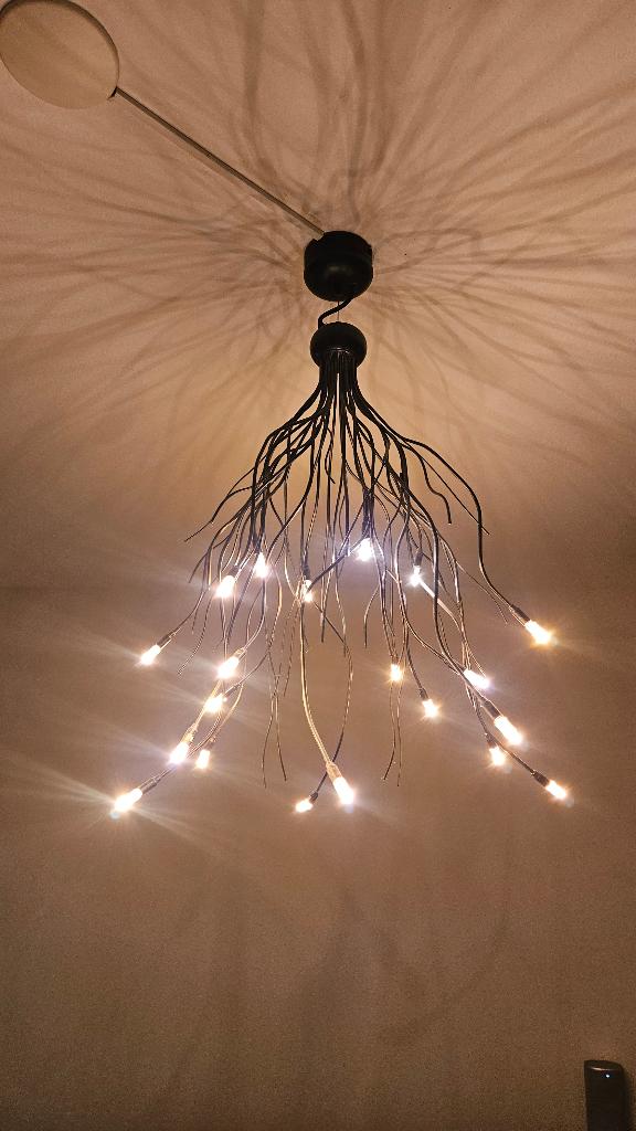 Hanglamp, dimbaar, met heel gezellige lampjes aan sprieten, Huis en Inrichting, Ophalen, Gebruikt, Landelijk, industrieel, Metaal