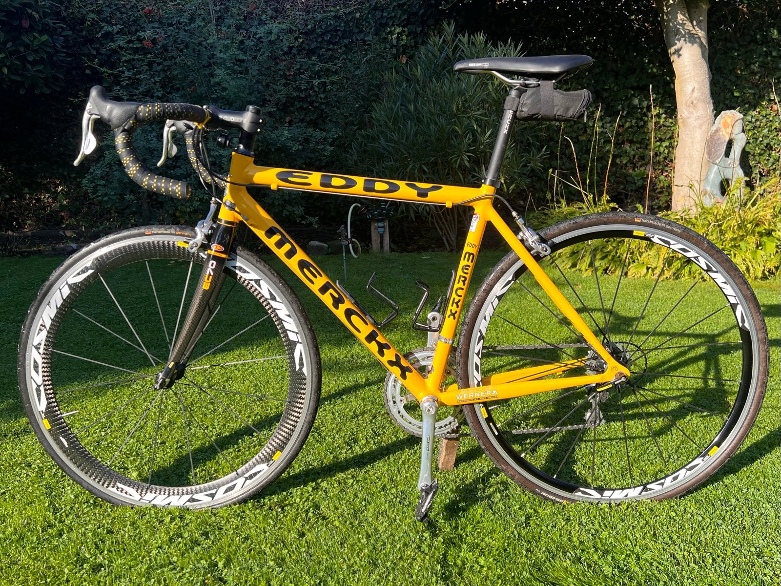 Eddy Merckx racefiets - Geel, Campagnolo Veloce 10 speed, Fietsen en Brommers, 28 inch, 10 tot 15 versnellingen, Velgrem, Aluminium