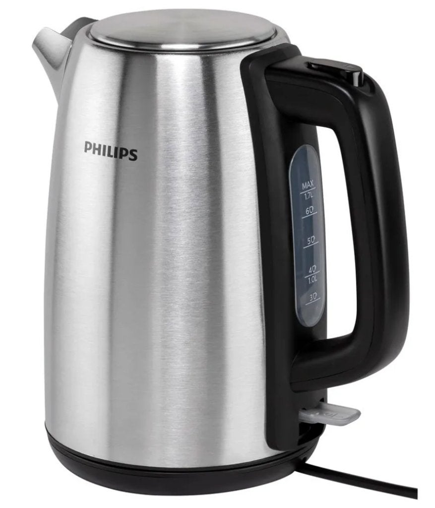 Philips 1.7L 2200W RVS waterkoker, 1 tot 2 liter, Ophalen, Gebruikt, Rvs