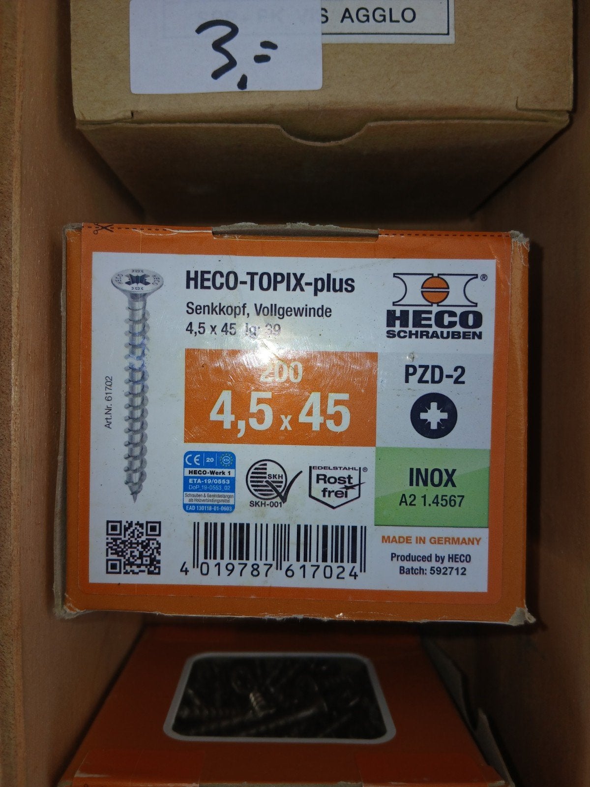 HECO-TOPIX-plus RVS Schroeven 4.5x45mm (200 stuks), Schroeven, Nieuw, Ophalen of Verzenden, Minder dan 50 mm