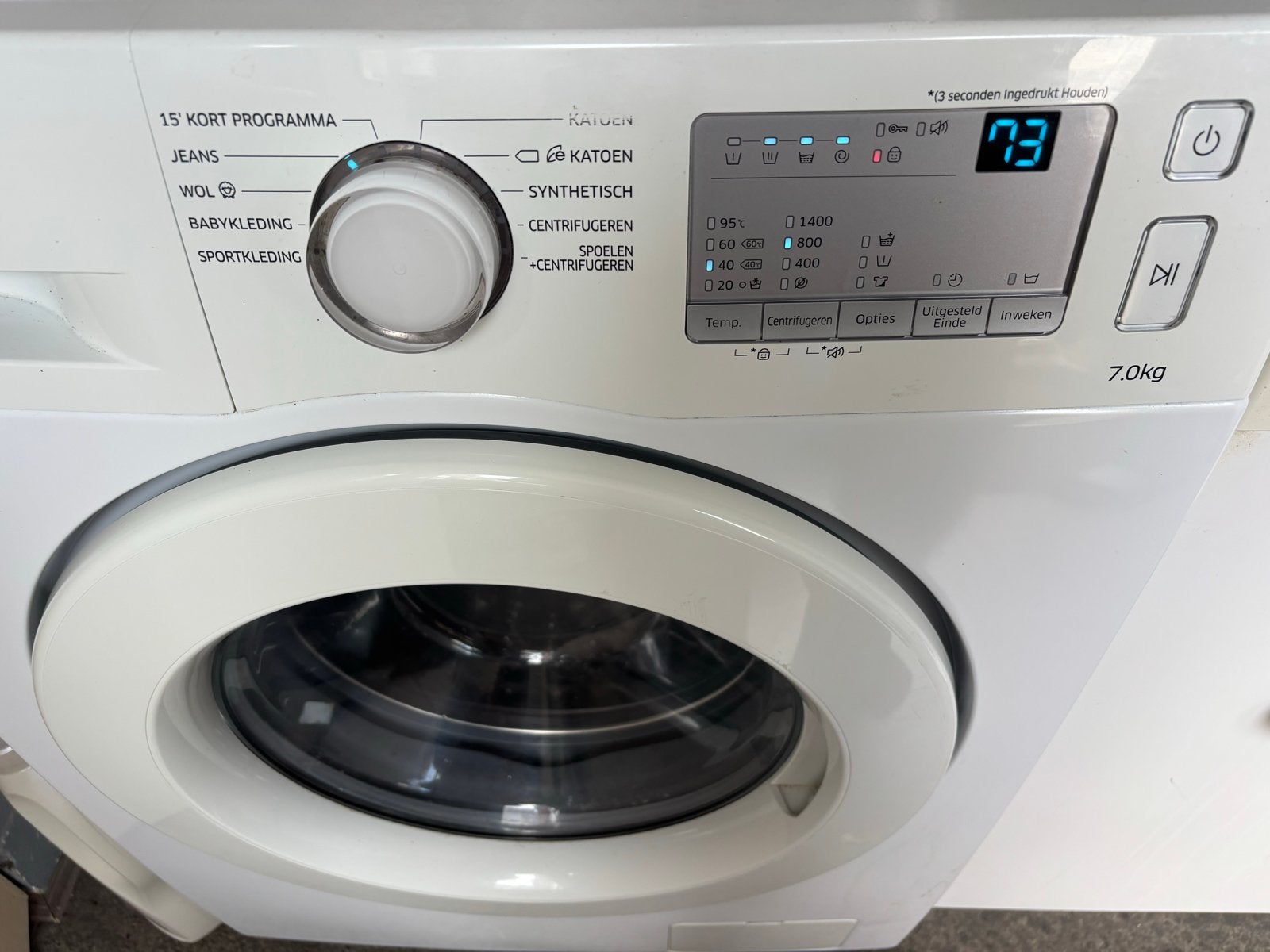 Samsung Wasmachine 7.0kg - Zo goed als nieuw, 6 tot 8 kg, Ophalen of Verzenden, Zo goed als nieuw, 85 tot 90 cm