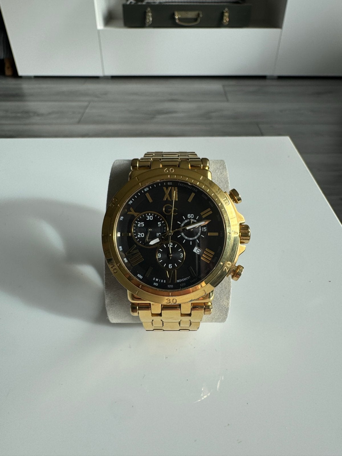 GC Horloge Goudkleurig Heren Chronograaf Y44006G2MF, Staal, Polshorloge, Zo goed als nieuw, Ophalen