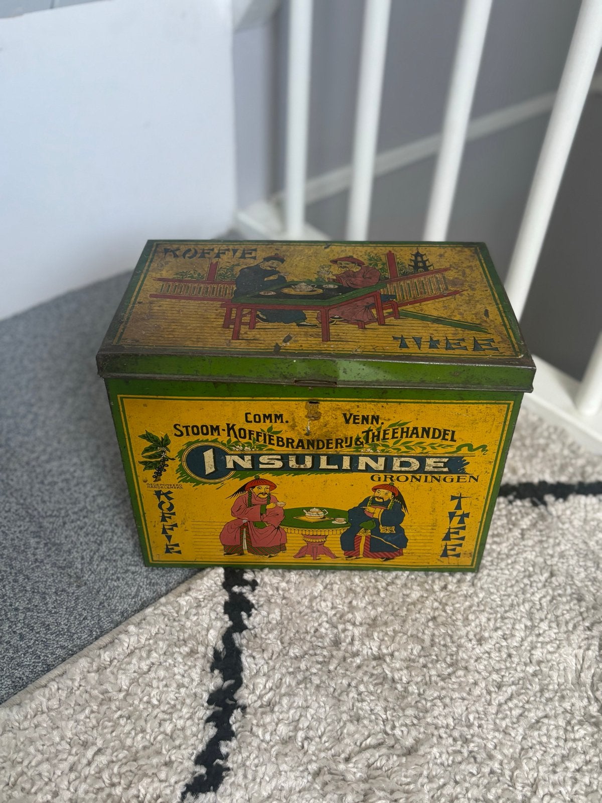 Antieke Insulinde Koffie- en Theeblik - Groningen, Verzamelen, Ophalen, Gebruikt, Koffie, Overige merken