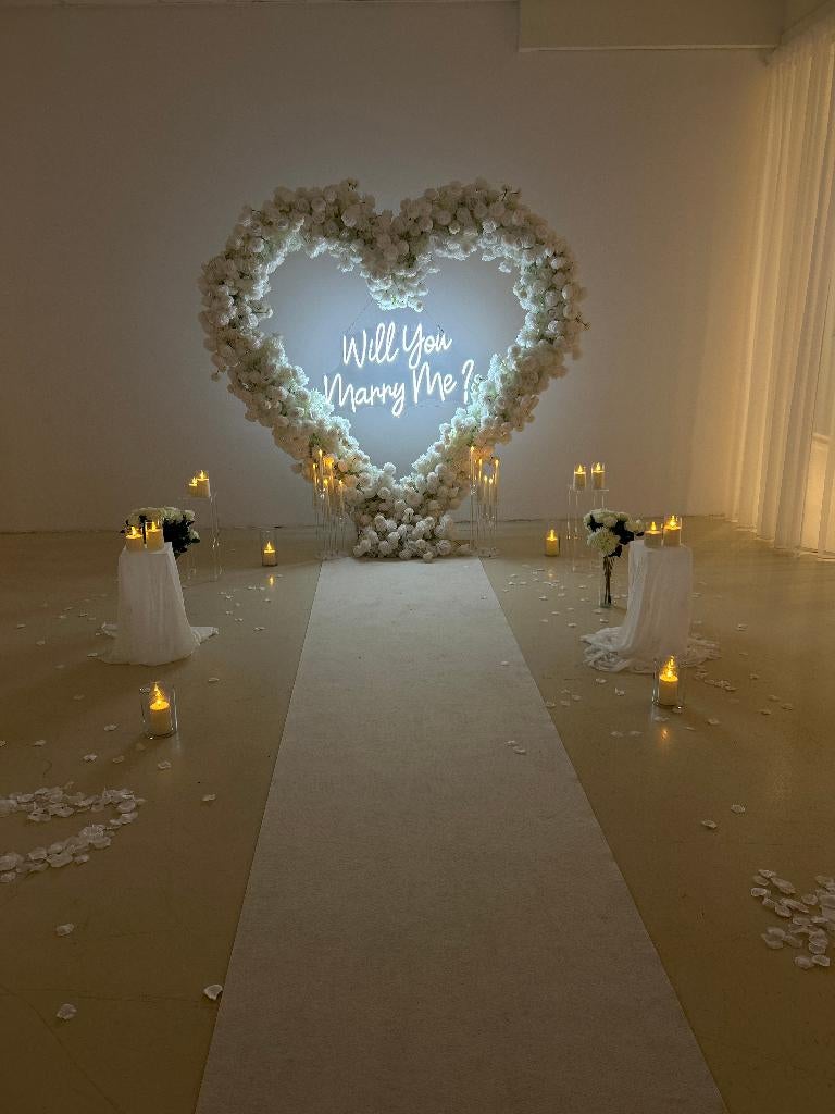 TE HUUR: Witte hart boog set | Marry Me proposal set, Ophalen, Nieuw, Geboorte of Huwelijk