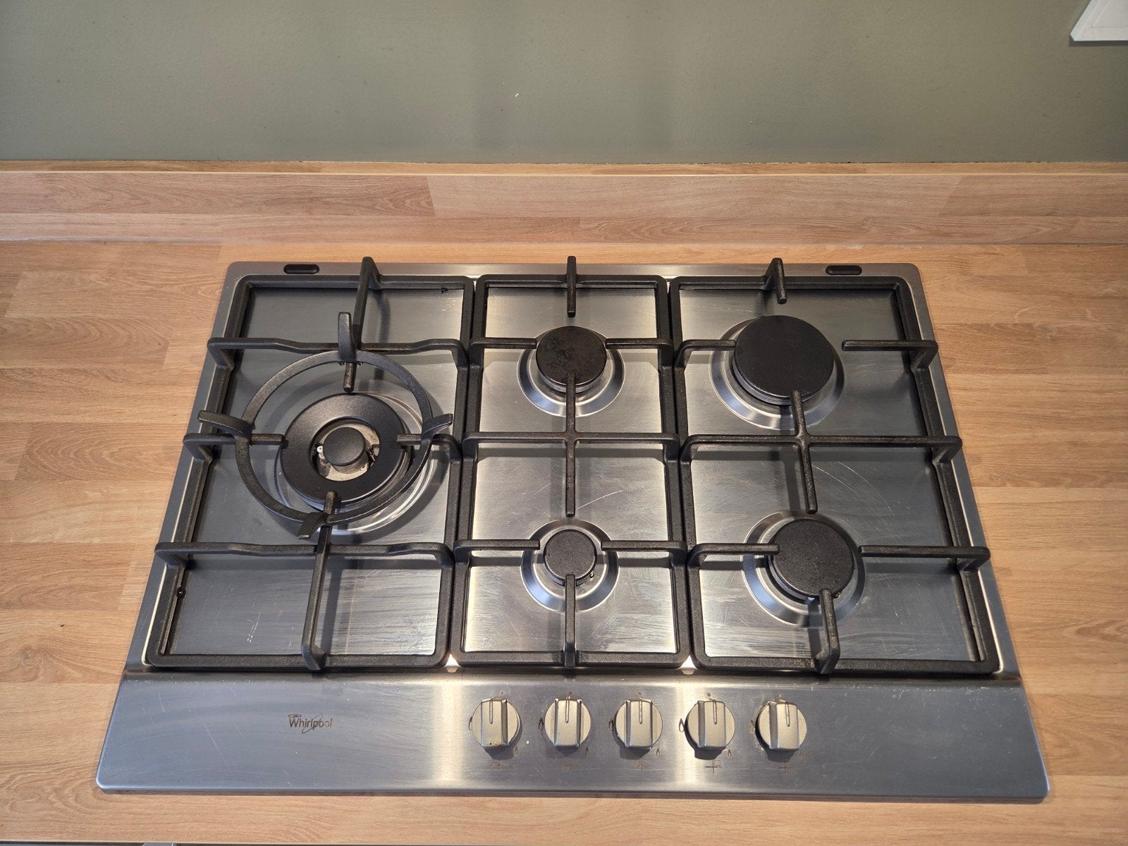 Whirlpool AKR3291 5-pits inbouw gaskookplaat, Ophalen, Gebruikt, Inbouw, Gas