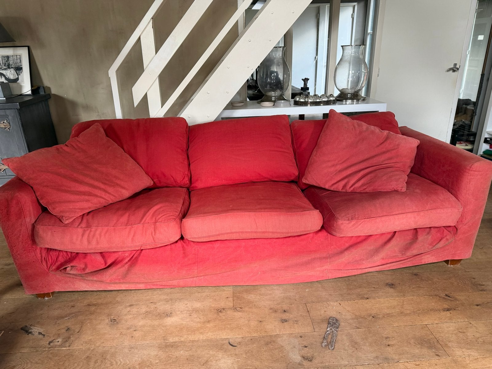 Comfortabele linteloo easy living bank, Ophalen, 250 tot 300 cm, Gebruikt, 75 tot 100 cm