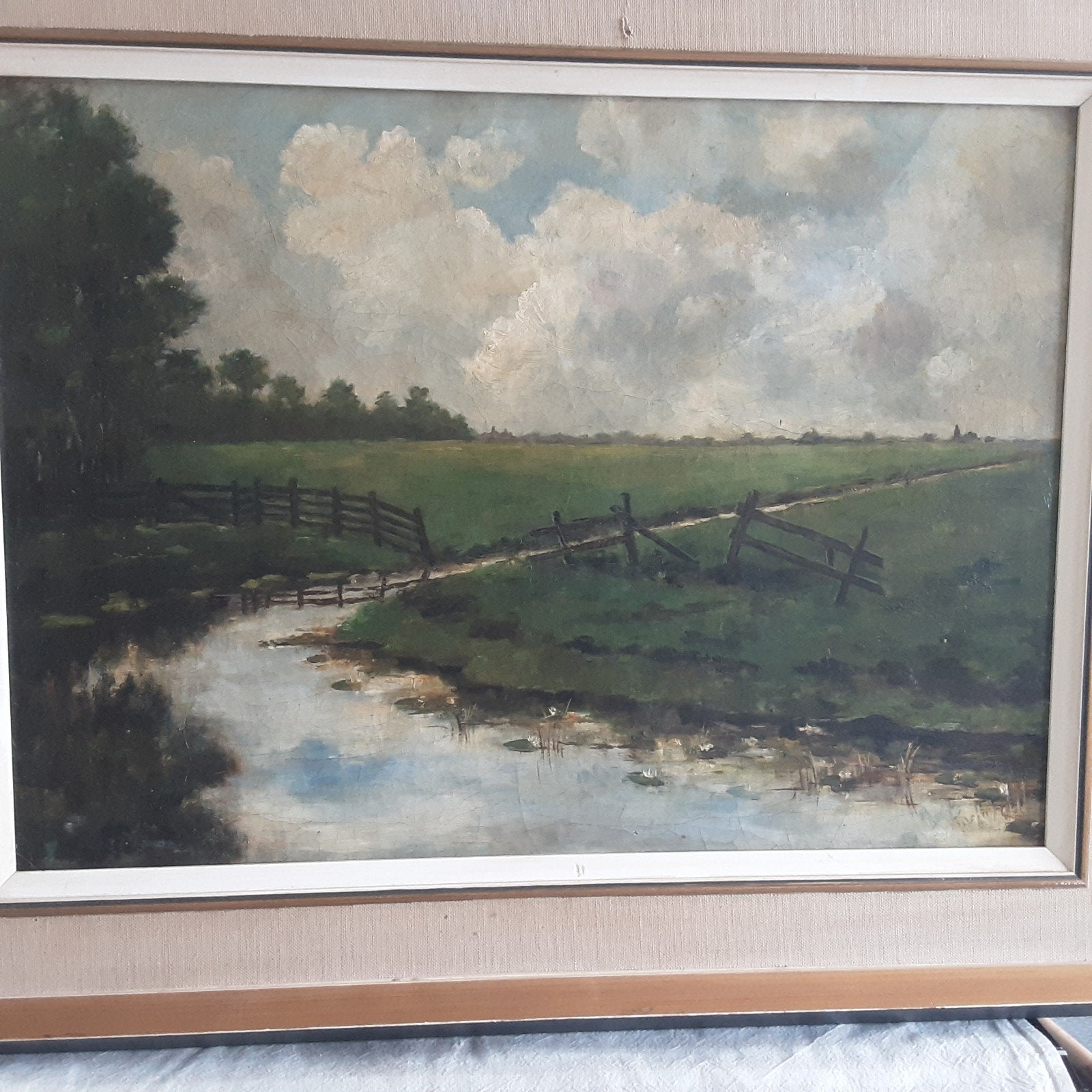 polderlandschap, Antiek en Kunst, Ophalen of Verzenden