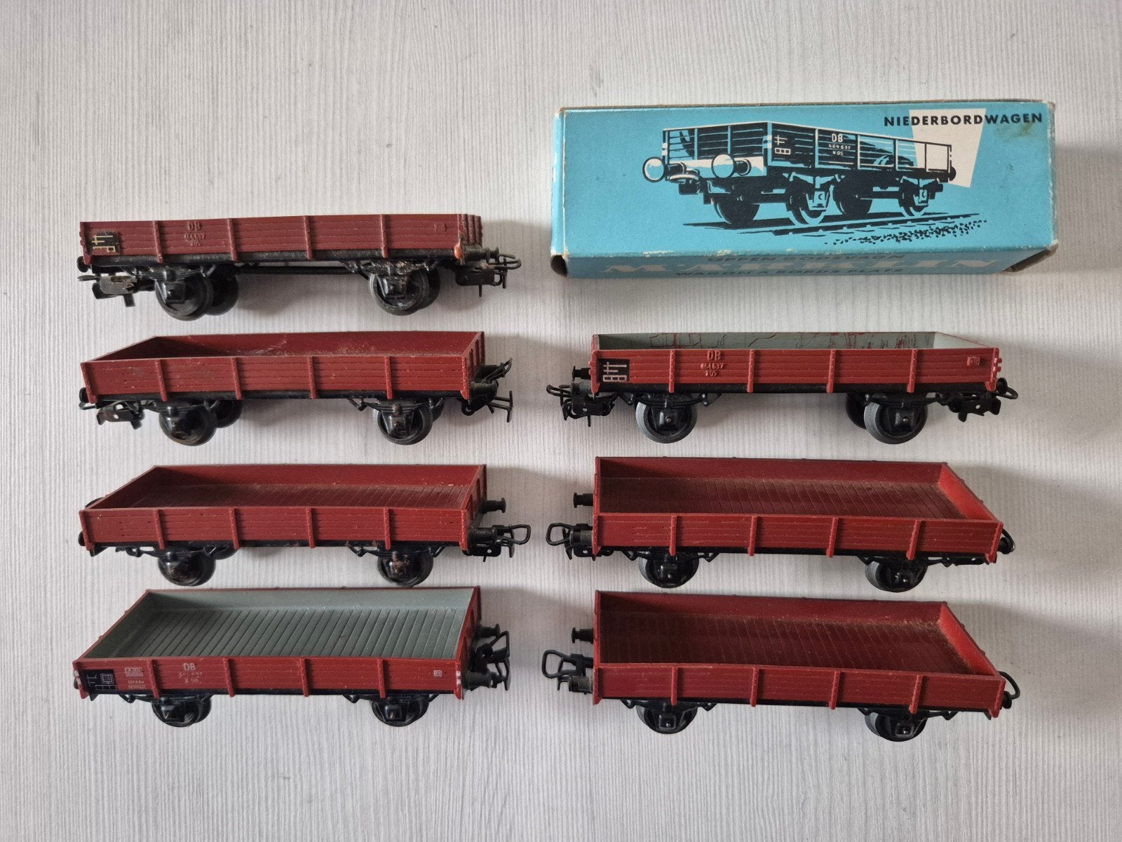 7 Märklin lagebakwagons, Hobby en Vrije tijd, Wisselstroom, Gebruikt, Wagon, Ophalen of Verzenden
