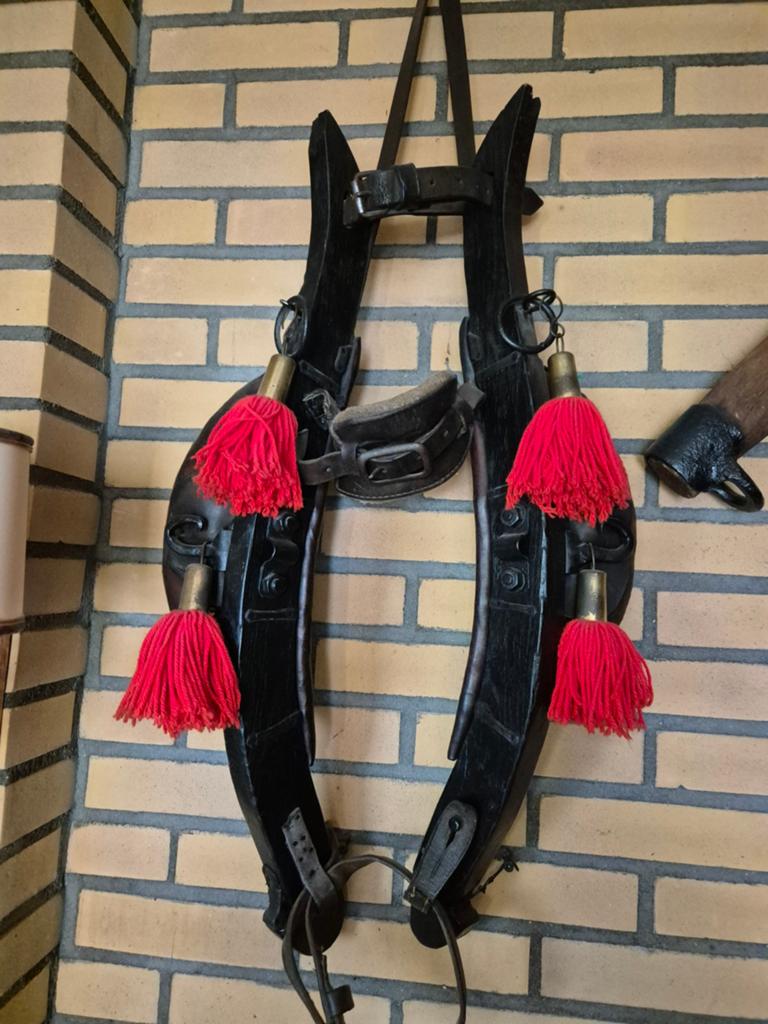 Antiek paardentuig met rode kwasten, Antiek en Kunst, Ophalen of Verzenden