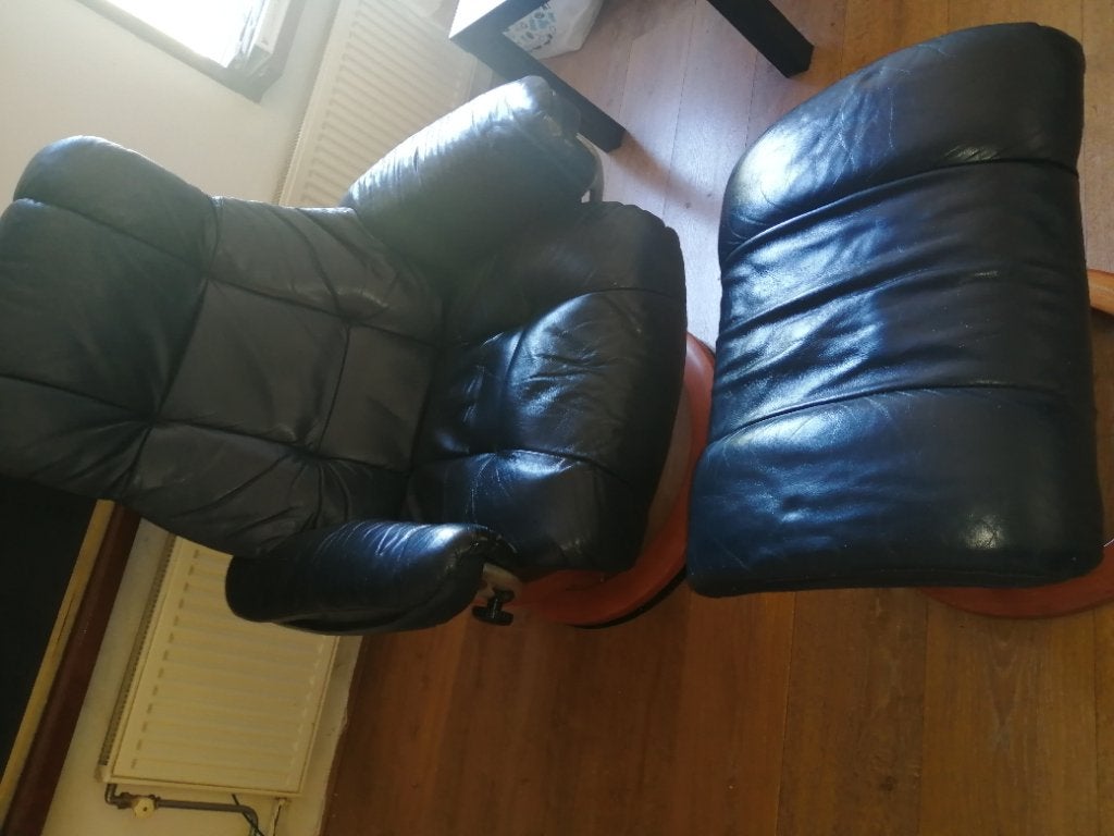 relaxfauteuil 2x opknappers, Huis en Inrichting, Fauteuils, Ophalen, Gebruikt, Minder dan 75 cm, Leer
