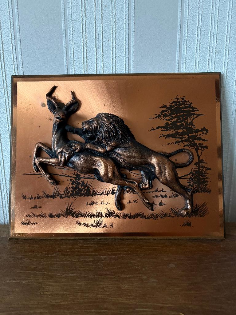 Vintage 3D Koperen Wandpaneel - Copperama Zuid-Afrika, Ophalen of Verzenden