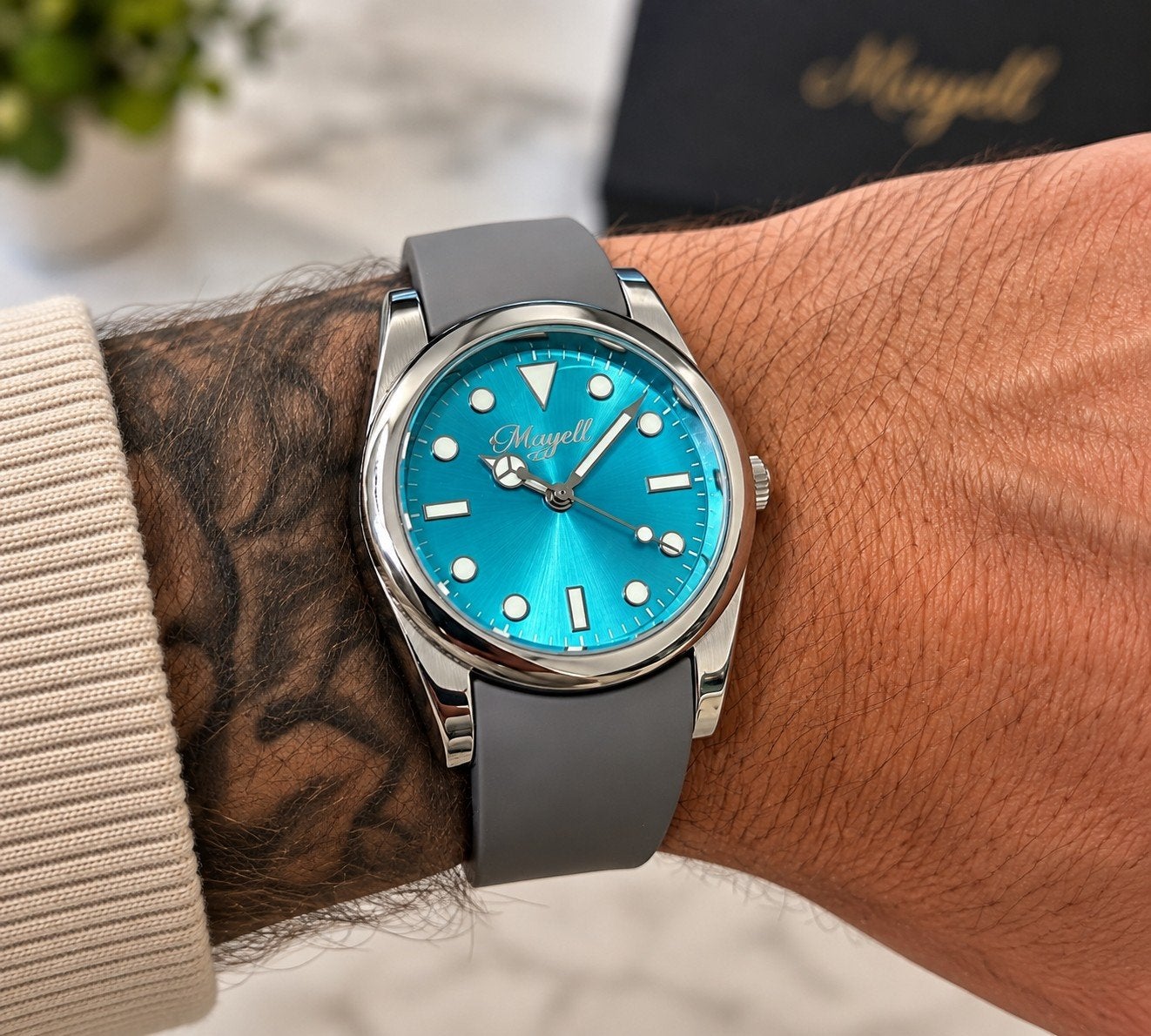 Mayell Artic Turquoise – 37 mm Seiko VH31, Overige merken, Staal, Polshorloge, Nieuw