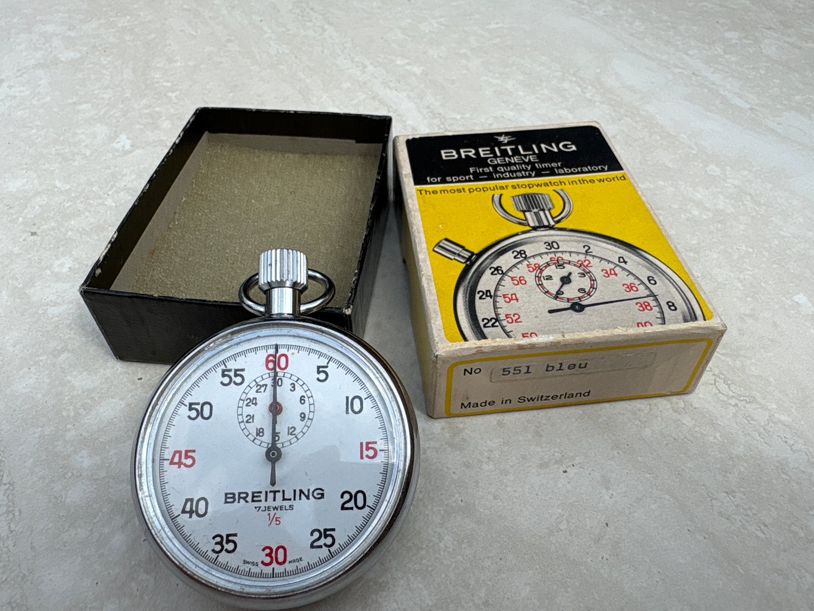 Vintage Breitling Stopwatch - Sport & Industrie, Sieraden, Tassen en Uiterlijk, Horloges | Antiek, Zakhorloge, Staal, Breitling