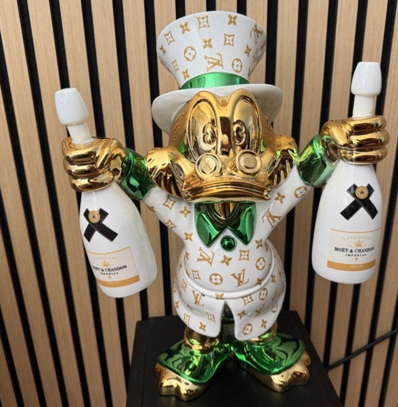 Dagobert Duck beeld, Lior24, Groen/Wit/Goud - Certificaat, Ophalen of Verzenden, Nieuw