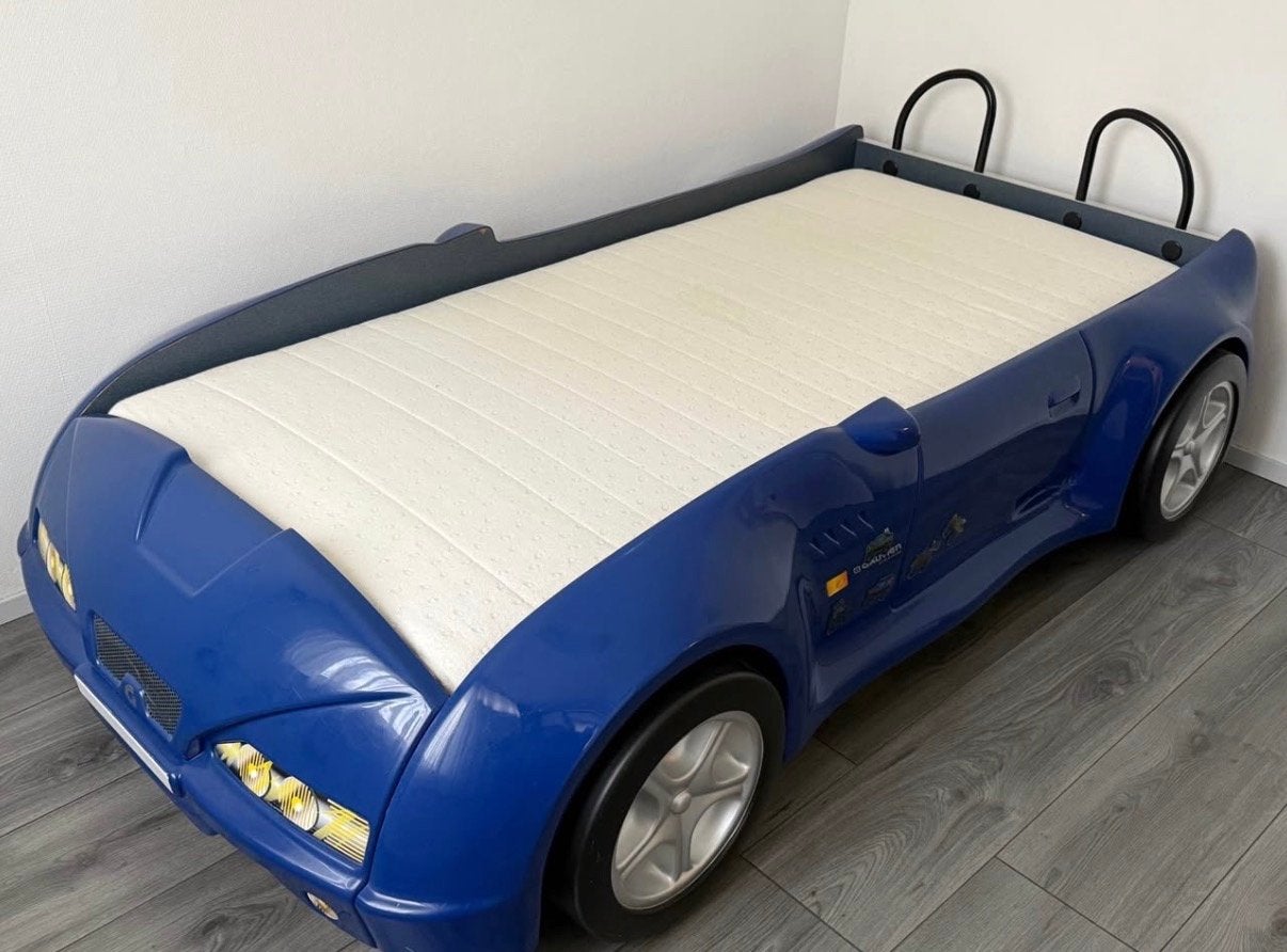 Blauw Autobed Met Matras, Ophalen, Overige materialen, Gebruikt, Eenpersoons