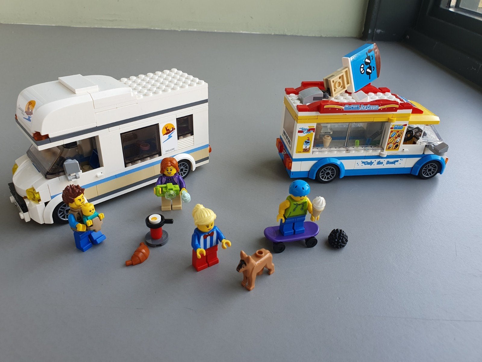 LEGO City Camper en IJscowagen set (60283 & 60253), Ophalen of Verzenden, Gebruikt