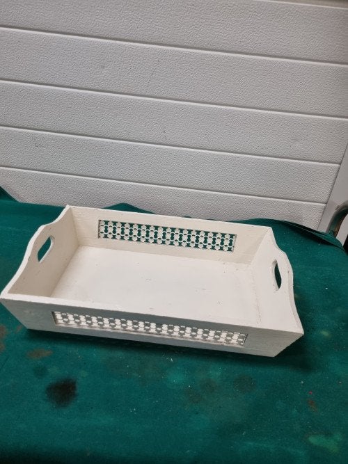 dienblad wit met gaas, Huis en Inrichting, Woonaccessoires | Dienbladen, Ophalen of Verzenden, 'T Olde Gre-j, Info@toldegrej.nl