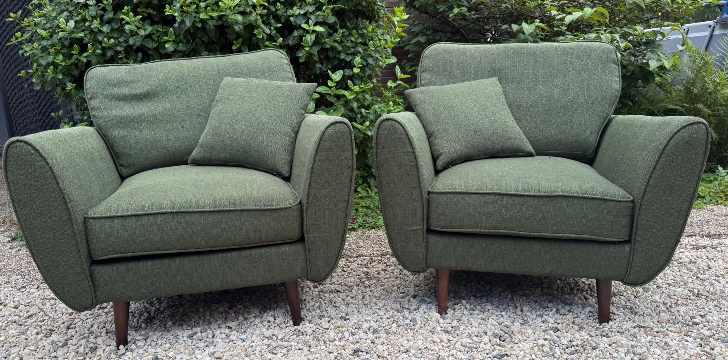 2 fauteuils groen, Ophalen, Gebruikt, 75 tot 100 cm, 75 tot 100 cm