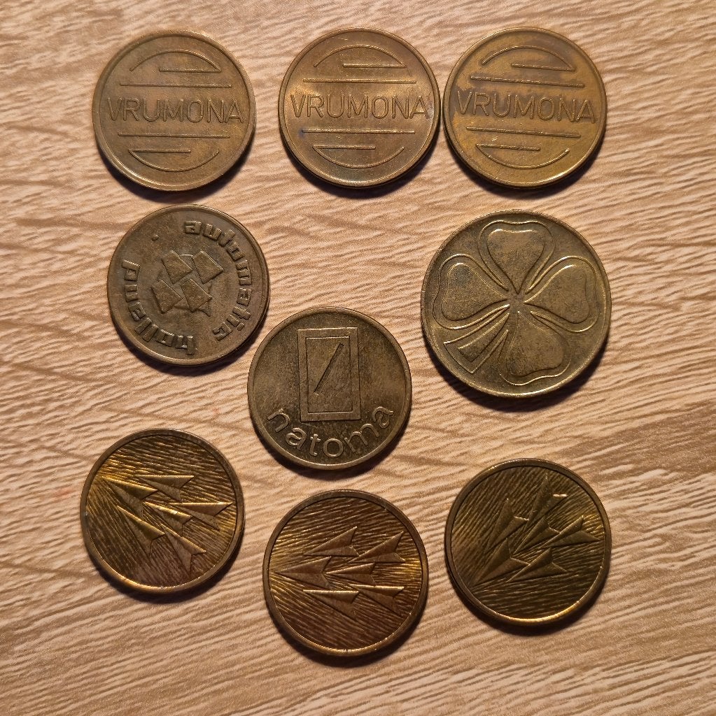 Koffieautomaat munten / koffiemunten jaren ’70-’80 (9 stuks), Ophalen of Verzenden, Overige materialen, Nederland