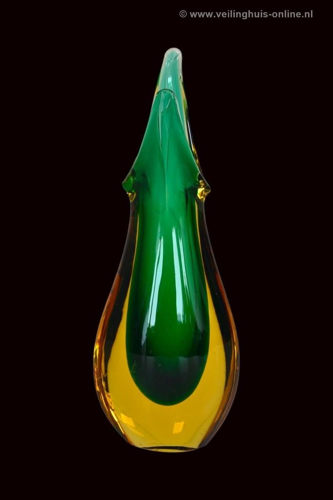 Vintage Murano Sommerso vaas, Antiek en Kunst, Ophalen