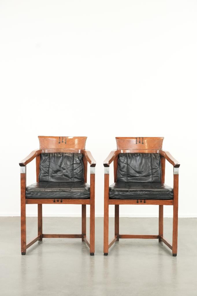 Set van 2 Art Deco Schuitema design stoelen met armleuningen, Ophalen, Gebruikt, Twee, .