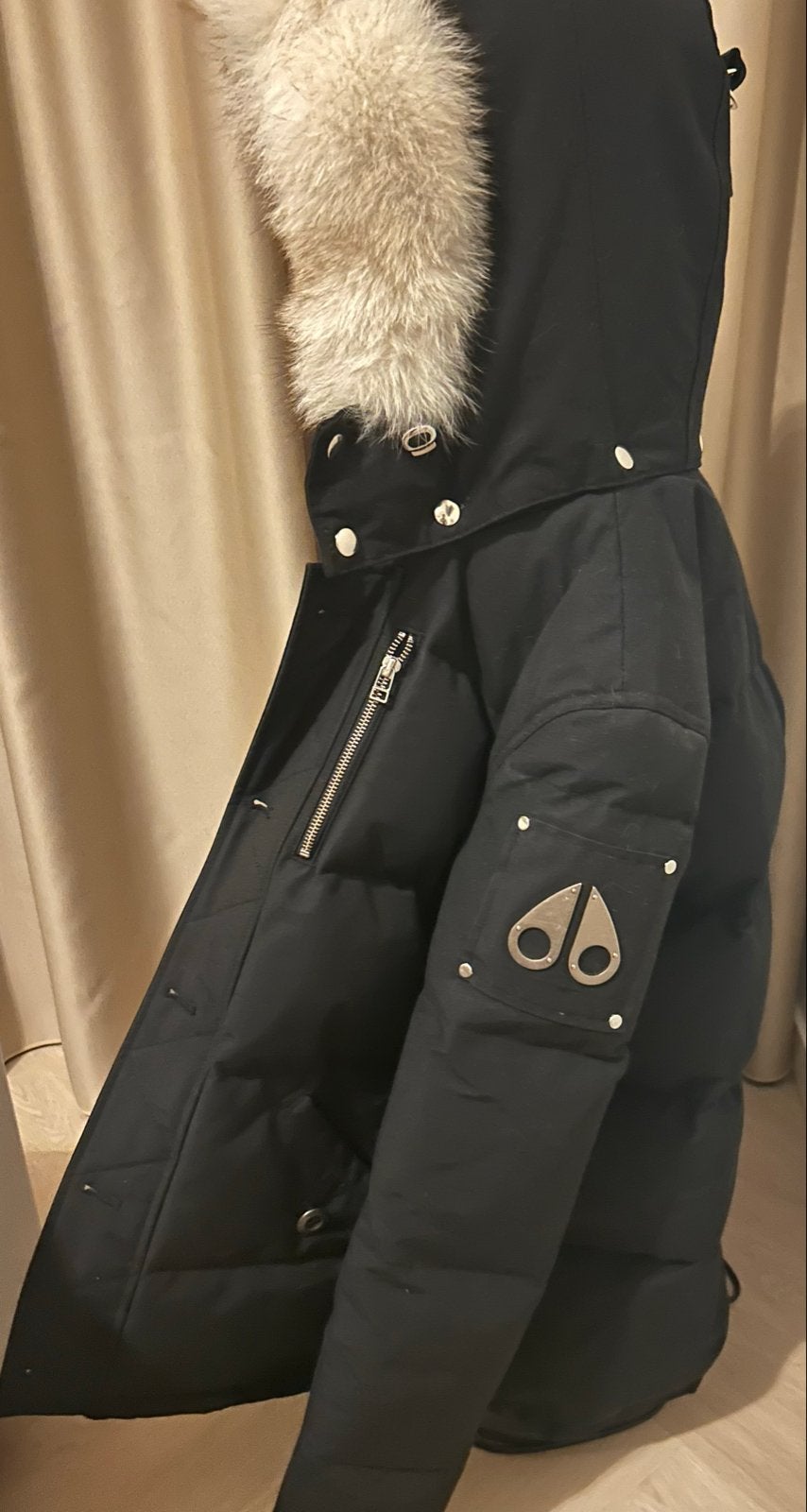 Moose Knuckles jas, maat S, zwart, zo goed als nieuw, Ophalen of Verzenden, Zo goed als nieuw, Maat 36 (S), Zwart