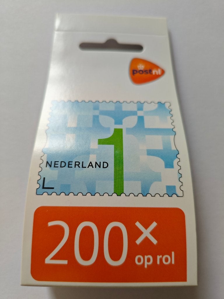 PostNL Postzegels Nederland 1 (200x op rol), Ophalen of Verzenden, Na 1940, Postfris