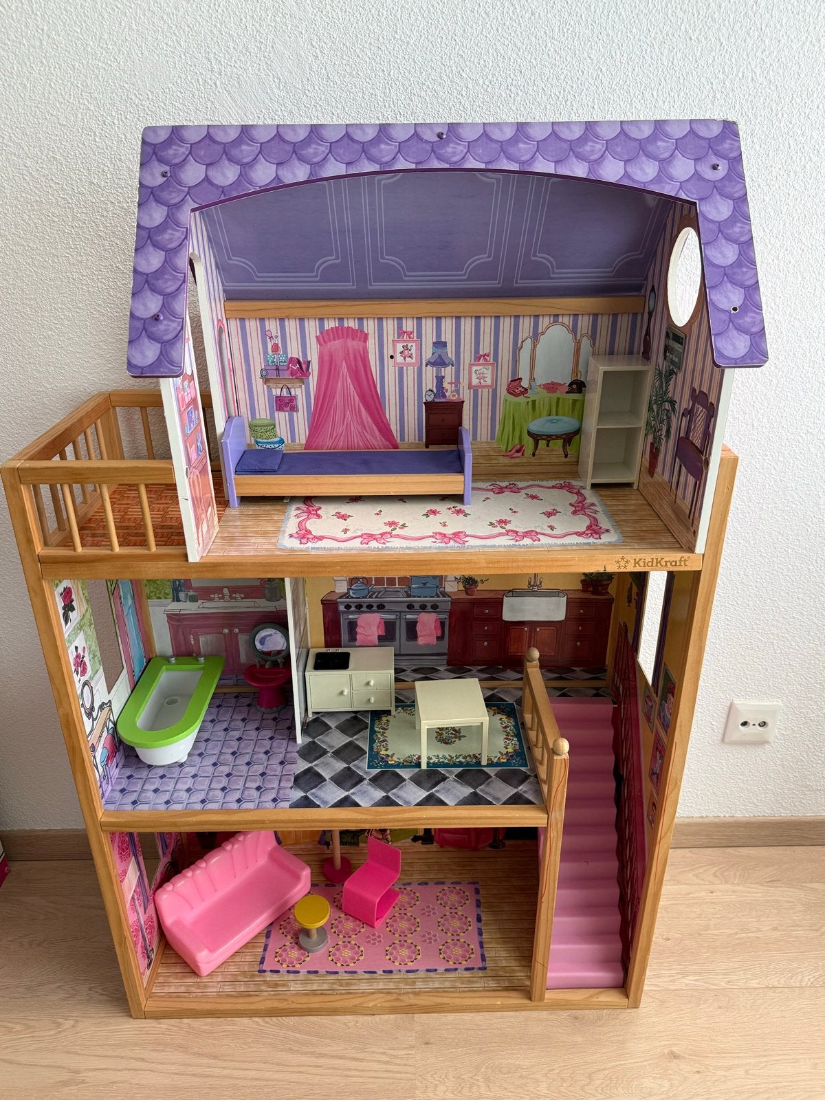Kidkraft Barbie Poppenhuis Paars/Roze barbiehuis, Ophalen, Gebruikt, Poppenhuis